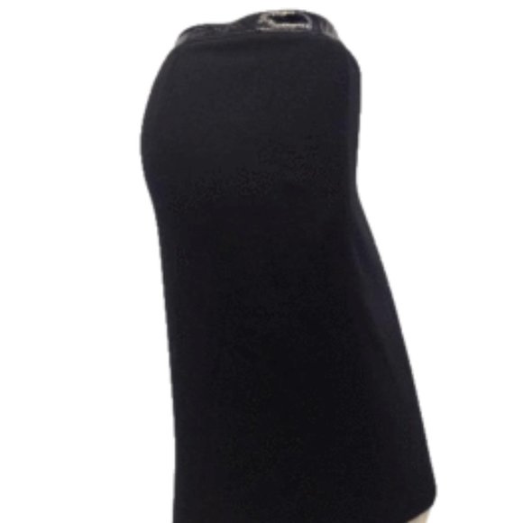 Elie Tahari 70's Skirt Black with Patent L…